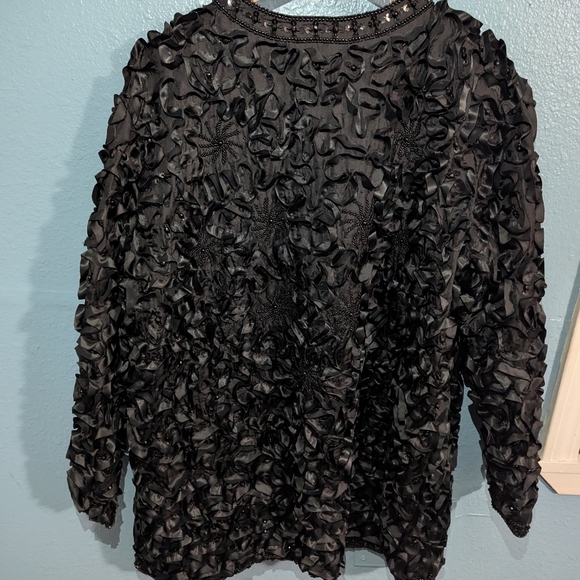 Pinky Creations Elegant Black Textured Jacket - Picture 4 of 6